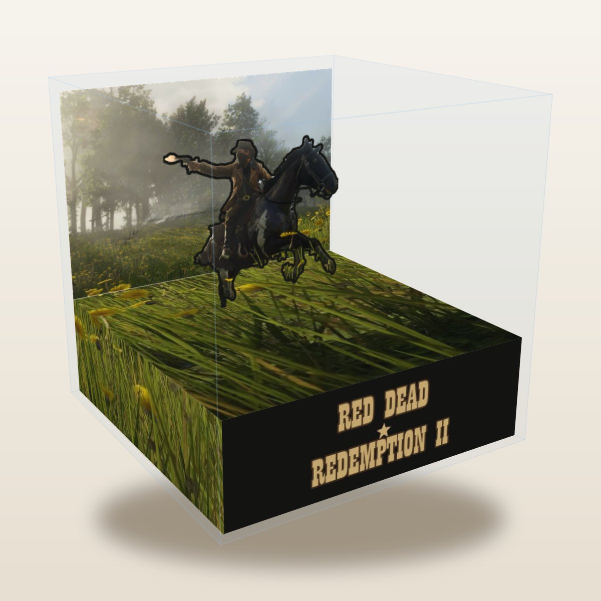 Red Dead Redemption 2 cube diorama, Saddle Gunfight