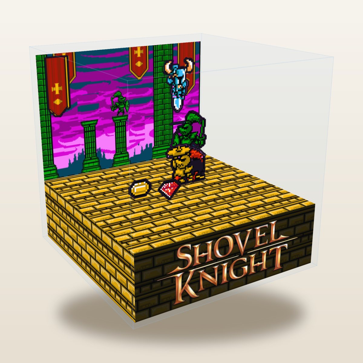 Shovel Knight cube diorama, Pridemoor Keep